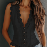 Vintage Faux Leather Lace Vest