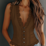 Vintage Faux Leather Lace Vest