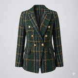 Camille Dubois | Tweed Check Blazer Jacket For Women