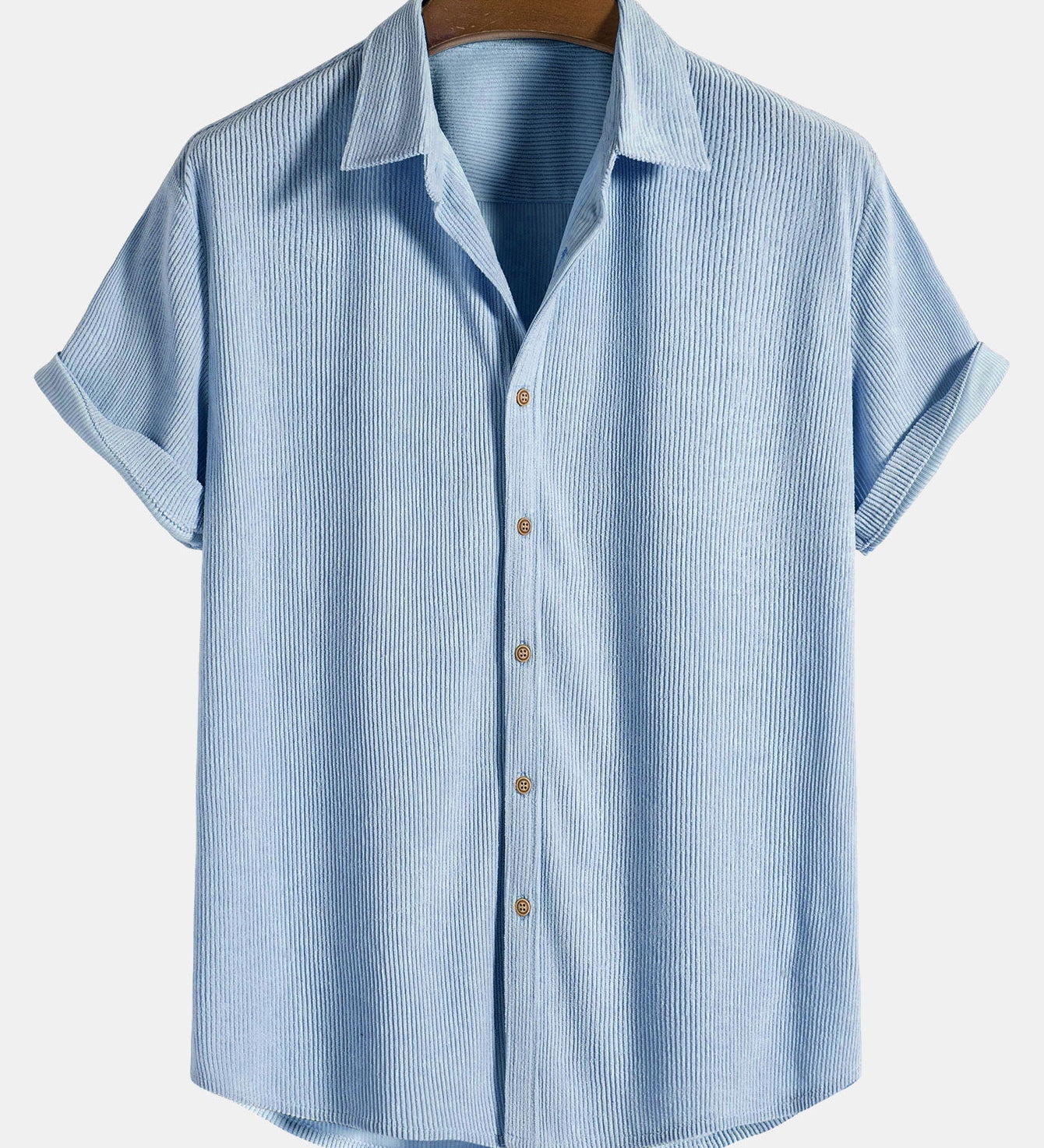 Corduroy Button Short Sleeve Shirt