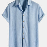 Corduroy Button Short Sleeve Shirt