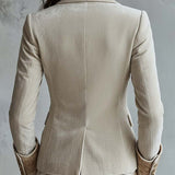 Ivory Velvet Embroidered Blazer With Lace Cuffs