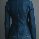 Classic Fitted Denim Jean Jacket With Pockets
