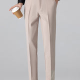 Contrast Trim Textured Zipper Knit Polo & Slim Fit Tapered Trousers