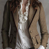 Vintage Tweed Houndstooth Tailored Blazer