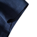 Linnen Rayon Mix Knopen Shirt & Rechte Pijpen Linnen Broek