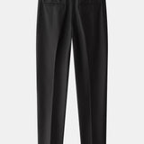 Contrast Waffle Zipper Knit Polo & Slim Fit Tapered Trousers