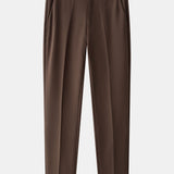 Twisted Jacquard Crew Neck Button Up Knit Shirt & Slim Fit Tapered Trousers