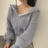 Sophie Moreau | Luxury Knit Zip Hoodie For Women