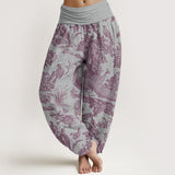 Buddha Stones Cotton Birds Trees Branches Pattern Women's Elastic Waist Harem Pants