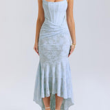 Blue bell floral maxi dress