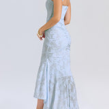 Blue bell floral maxi dress
