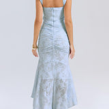 Blue bell floral maxi dress