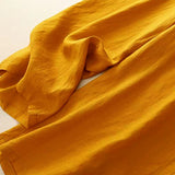 Buddha Stones Casual Solid Color One Button Women's Capri Wide Leg Pants With Pockets
