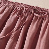 Buddha Stones Summer Small Flower Embroidery  Harem Pants With Pockets