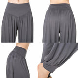 Buddha Stones Plain Color Loose Modal Yoga Dance Harem Pants