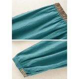 Buddha Stones Plain Cotton Drawstring Women's Harem Pants With Pockets