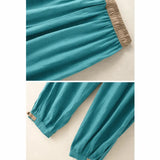 Buddha Stones Plain Cotton Drawstring Women's Harem Pants With Pockets