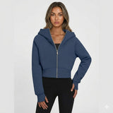 Sophie Laurent | Cropped Zip Hoodie For Women