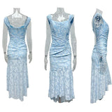 Blue bell floral maxi dress