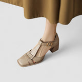 Scarlett – Orthopedic T-Strap Block Heels