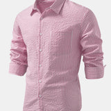 Striped Button-Up Seersucker Shirt
