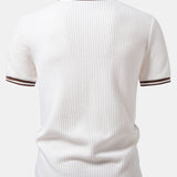 Contrast Stripe Trim Waffle Polo & Slim Fit Tapered Trousers