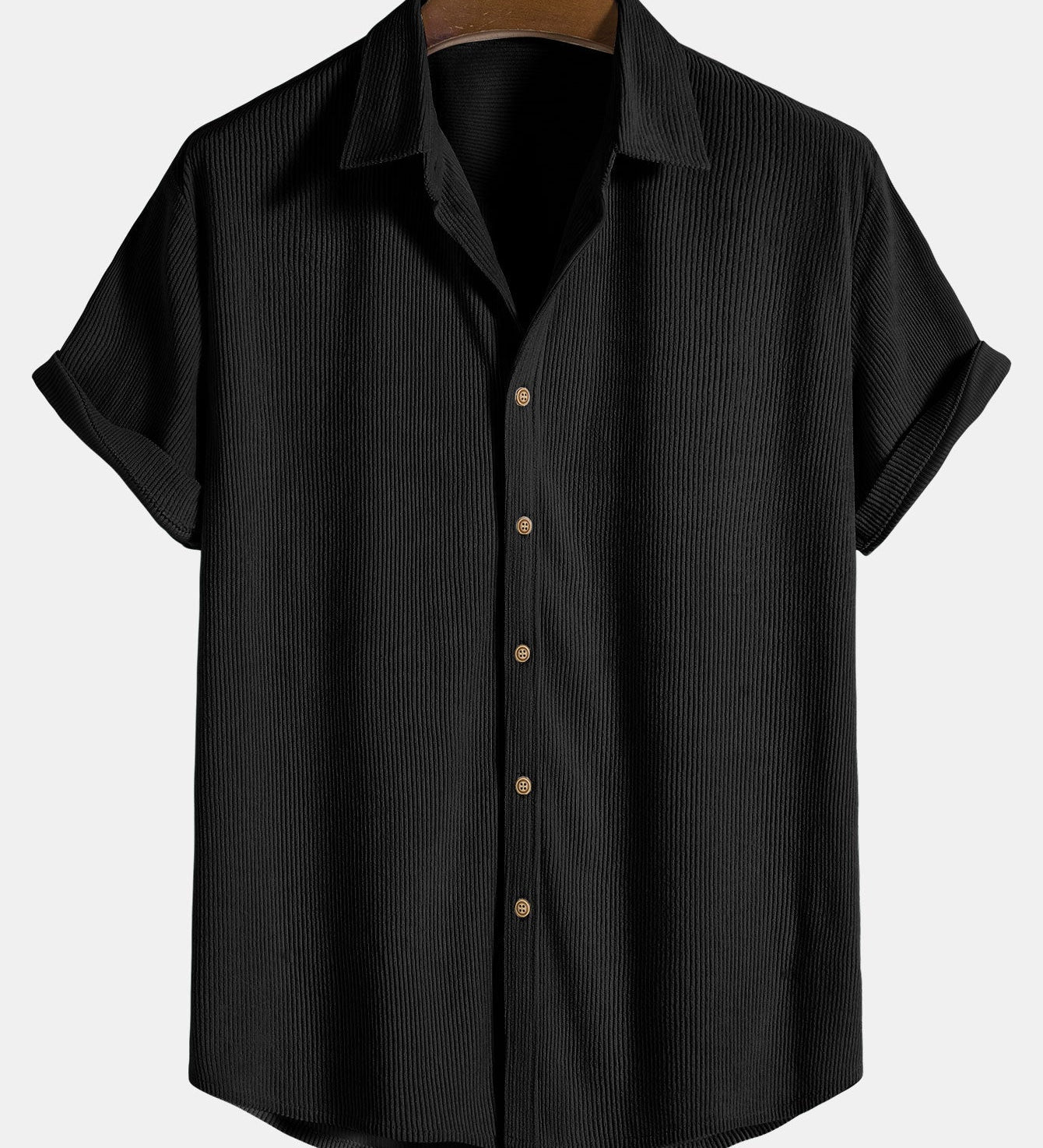 Corduroy Button Short Sleeve Shirt