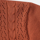 Twisted Jacquard Button Up Knit Shirt & Crinkle Textured Drawstring 5" Shorts
