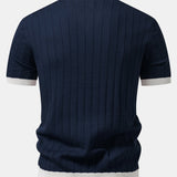 Contrast Trim Stripe Johnny Collar Polo & Slim Fit Tapered Trousers