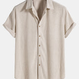 Corduroy Button Short Sleeve Shirt