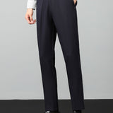 Contrast Trim Waffle Zipper Knit Polo & Slim Fit Tapered Trousers