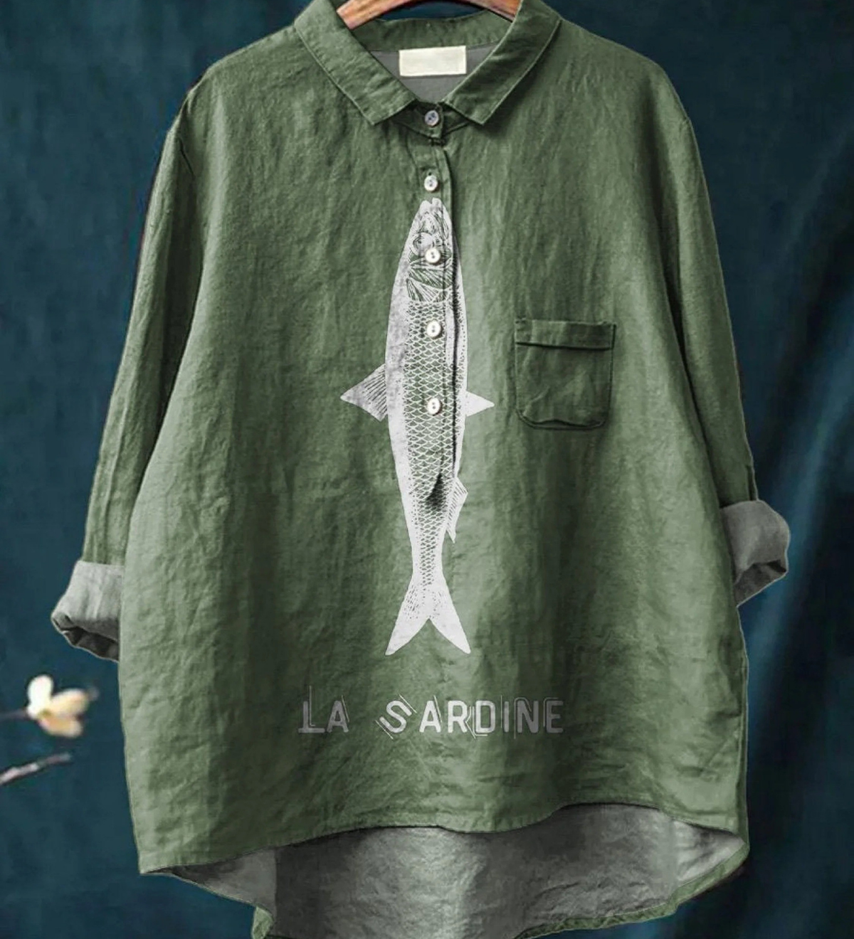 Sophie | Sardine Fish Graphic Printed Women's Casual Shirt