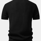 Contrast Waffle Zipper Knit Polo & Slim Fit Tapered Trousers