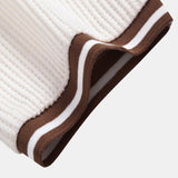 Contrast Stripe Trim Waffle Polo & Slim Fit Tapered Trousers