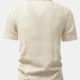 Open Knit Shirt & Straight Leg Linen Pants