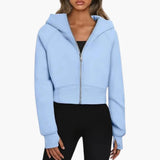 Sophie Laurent | Cropped Zip Hoodie For Women