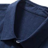 Linnen Rayon Mix Knopen Shirt & Rechte Pijpen Linnen Broek
