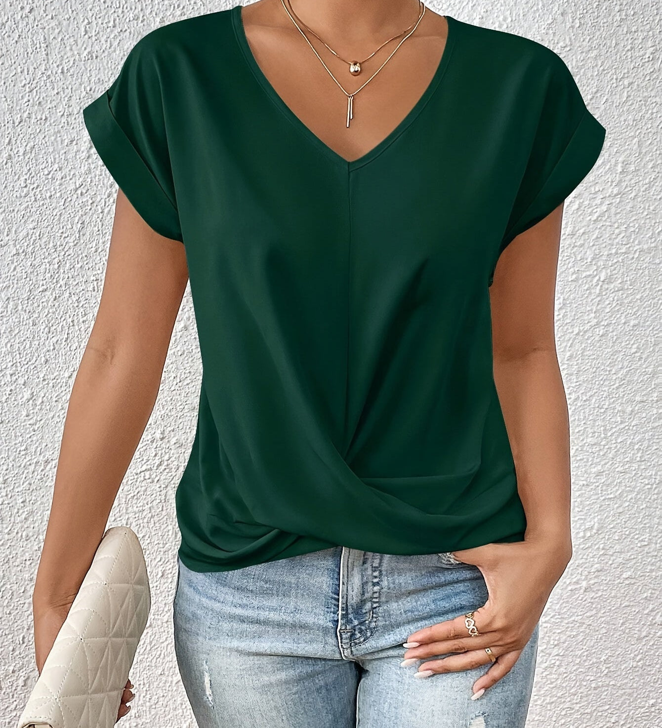 Cleo™ Classic t shirt with v neckline