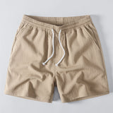 Twisted Jacquard Button Up Knit Shirt & Crinkle Textured Drawstring 5" Shorts