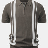 Contrast Zipper Polo & Slim Fit Tapered Trousers