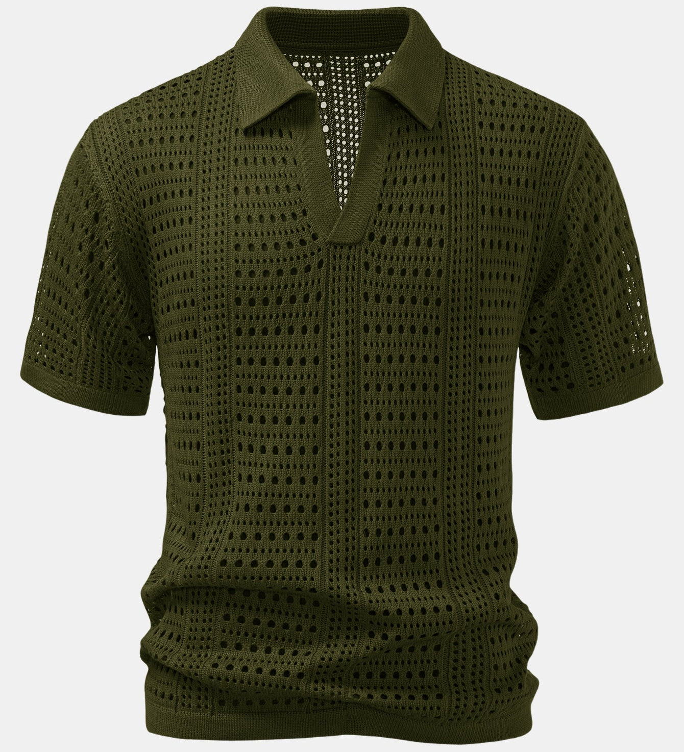 V-Neck Polo Shirt with Hook