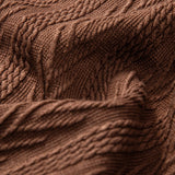 Textuur Jacquard Cubaanse Shirt & Kreukel Textuur Rechte Pantalon