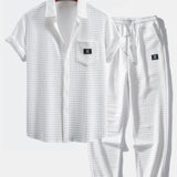 Korte Mouw Wafelshirt & Trekkoord Wafel Joggingbroek