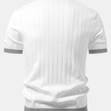 Contrast Trim Stripe Johnny Collar Polo & Slim Fit Tapered Trousers
