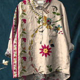 Isla | Women's Vintage Floral Art Print Casual Shirt.