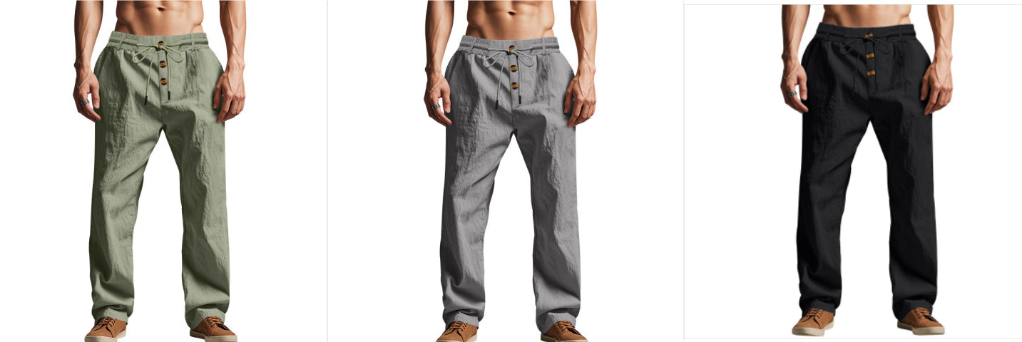 Owen Mitchell | Relaxed Linen-Blend Beach Trousers For Men
