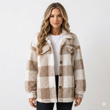 Camille Laurent | Cozy Checked Shacket For Women