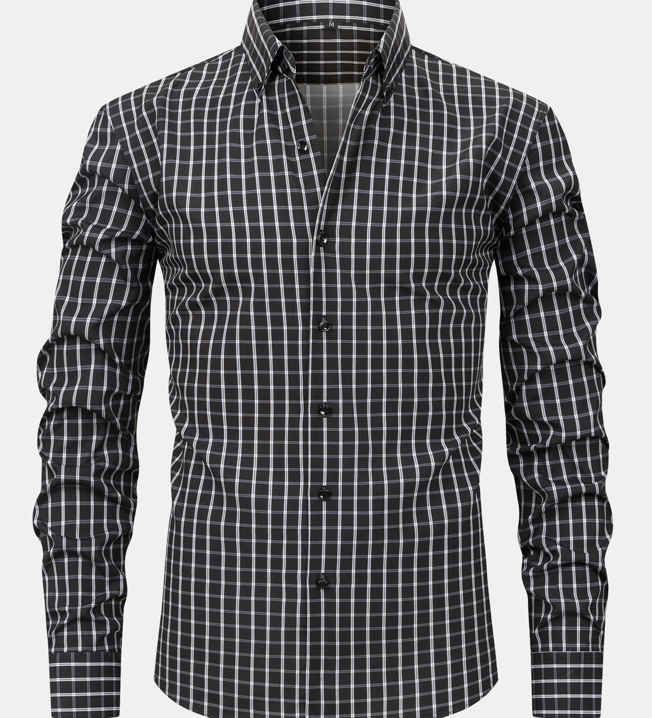 Long Sleeve Checkered Shirt with Buttons