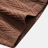 Textuur Jacquard Cubaanse Shirt & Kreukel Textuur Rechte Pantalon